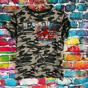 MASH Camo Print Mobile Army Surgical Hospital Graphic T-Shirt Tee Jr. XL